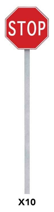 Walthers SceneMaster 949-4212 HO Stop Signs pkg(10) - 1954-Present (red, white)