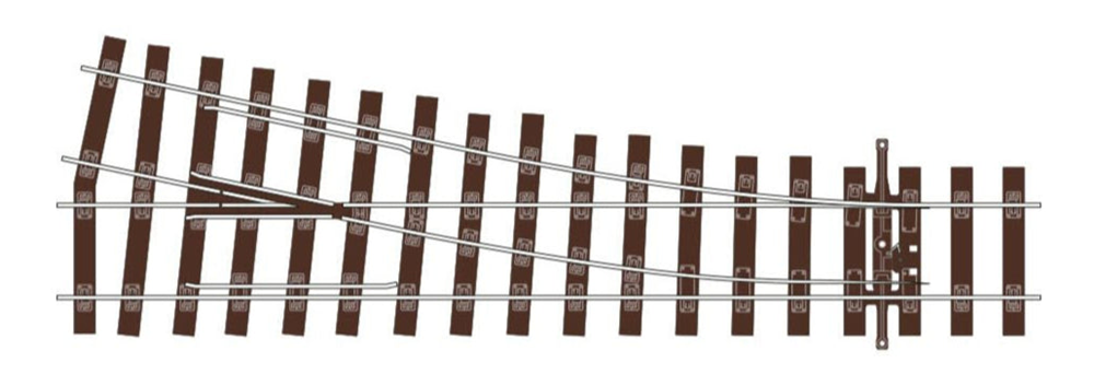 Peco SL-U1191 OO Turnout, Bullhead Small Radius Y (Code75) Unifrog