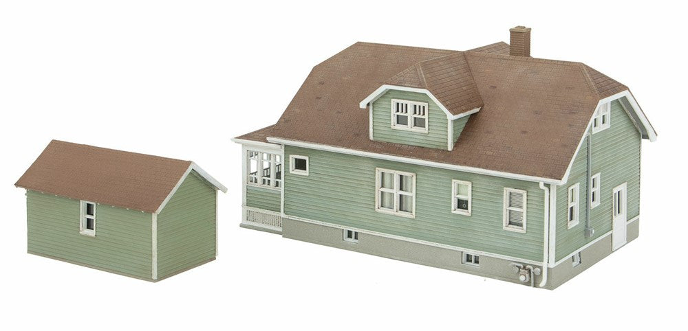 Walthers Cornerstone 933-3791 HO Updated American Bungalow with Single-Car Garage Kit