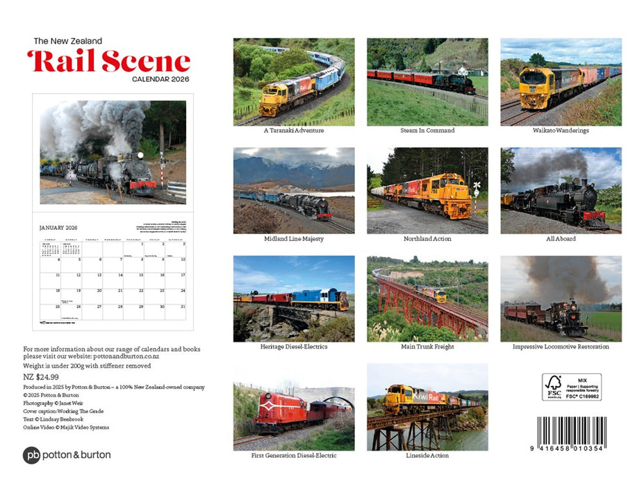 2026 New Zealand Rail Scene Calendar