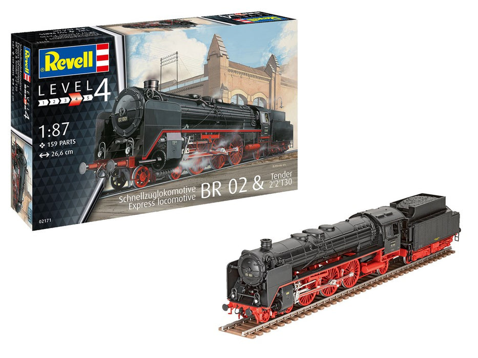 Revell 02171 1:87 Express Locomotive BR 02 & Tender 2'2'T30