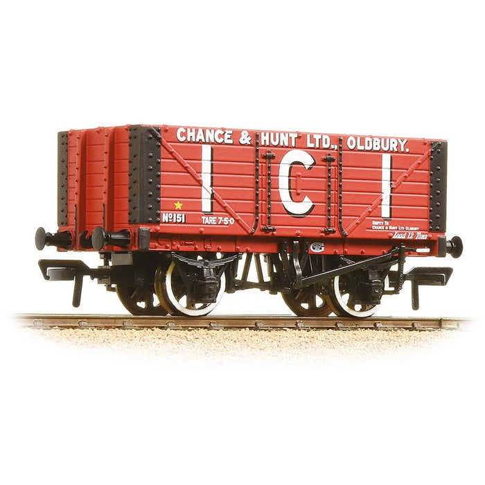 Branchline [OO] 37-115 7 Plank Wagon Fixed End 'ICI' Chance & Hunt Ltd' Red