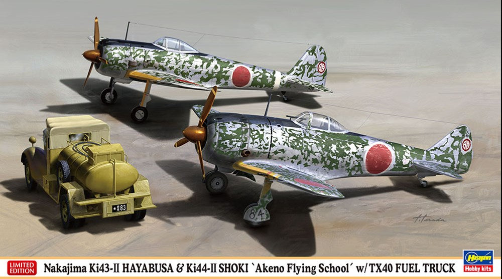 Hasegawa 02248 1:72 Nakajima Ki43-II Hayabusa &amp; Ki44-II Shoki 'Akeno Flying School' w/TX40 Fuel Tr