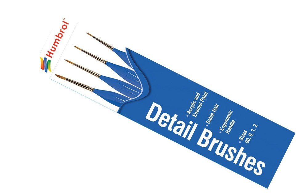 Humbrol AG4304 Detail Brush Set sizes 00 0 1 2