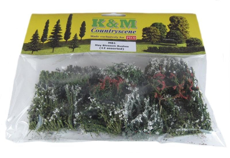 K and M Countryscene MB1 May Blossom Bushes 12 assorted