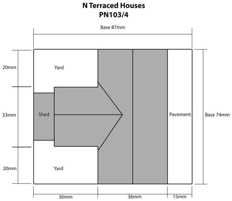 Metcalfe PN103 [N] Red Brick Terraced Houses Kit