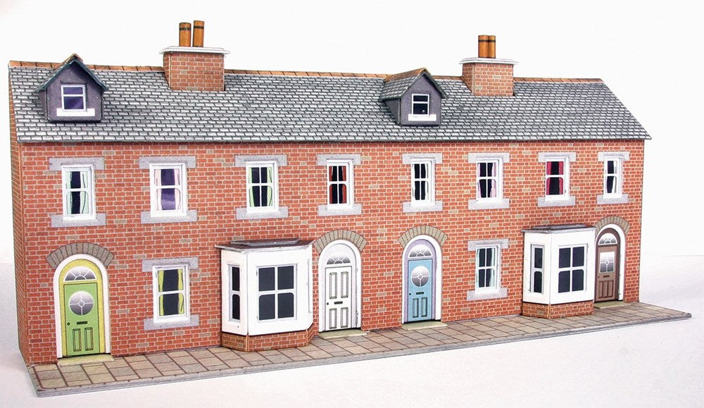 Metcalfe PN174 [N] Low Relief Red Bricked Terraced House Fronts Kit