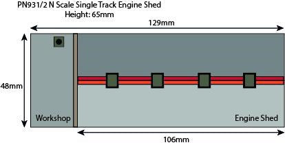 Metcalfe PN931 [N] Red Brick Single Track Engine Shed Kit