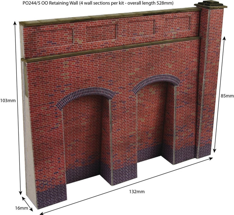 Metcalfe PO244 [OO] Retaining Wall in Red Brick