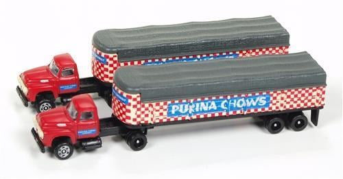 Mini Metals 51171 N 1954 Ford Tractor w/Covered Wagon Trailer 2-Pack - Ralston Purina