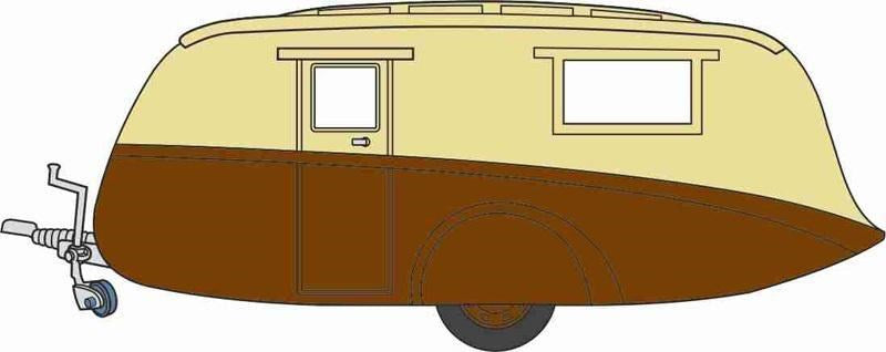 Oxford 76CV003 1:76 Caravan Cream Brown