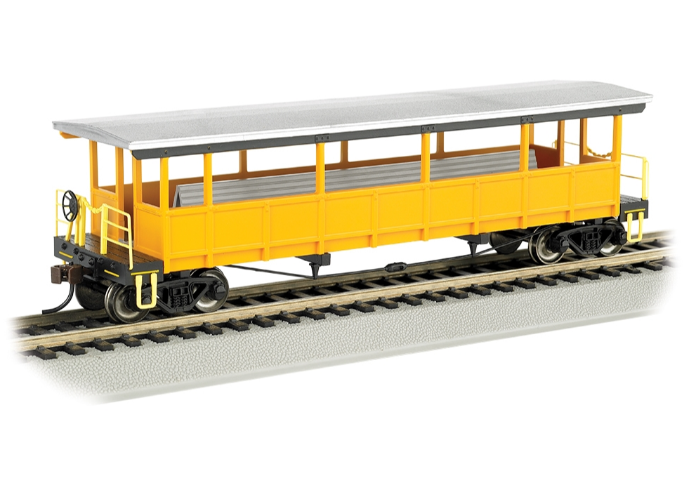Bachmann USA 17448 [HO] Open-Sided Excursion Car - Unlettered - Painted Yellow & Silver