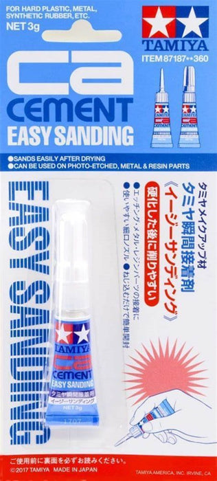 Tamiya 87187 CA Cement - Easy Sanding 3g tube