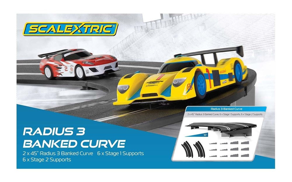 Scalextric C8297 Radius 3 Banked Curve 45deg. (2/pack)