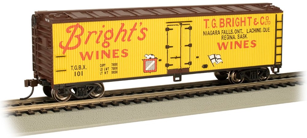 Bachmann USA 19809 [HO] 40' Wood-Side Reefer - Bright's Wines