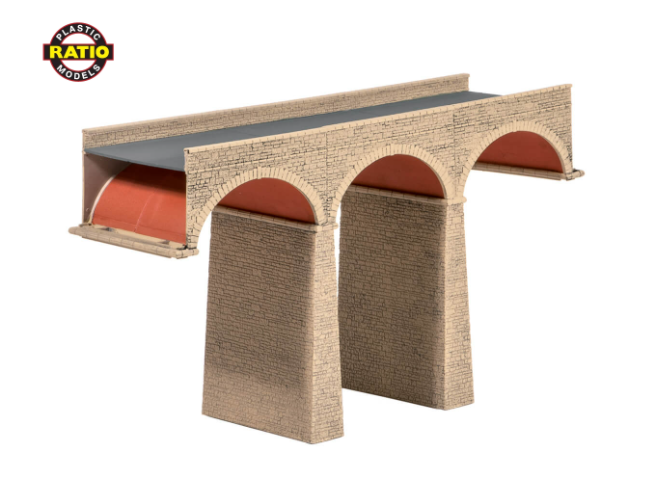 Ratio 251 N Three Arch Viaduct kit 63mm x 220mm x 130mm