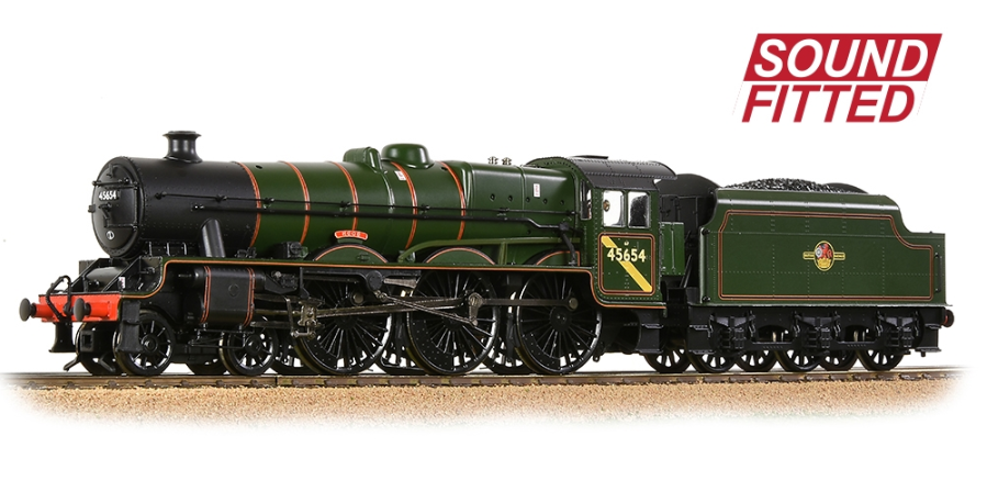 Branchline [OO] 31-186ASF LMS 5XP Locomotive with Riveted Tender 45654 'Hood' - BR Lined Green Late Crest (DCC Sound Fitted)