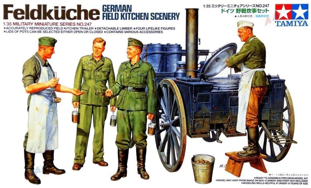 Tamiya 35247 1/35 Scale WWII German Field Kitchen Scenery Set