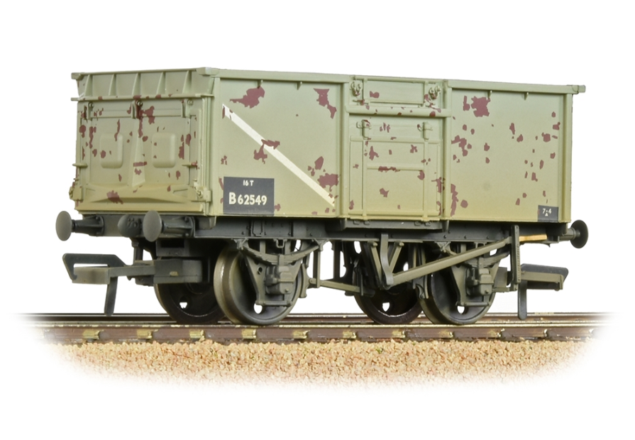 Branchline [OO] 37-250J BR 16T Steel Mineral Wagon with Pressed End Door - BR Grey (Early)