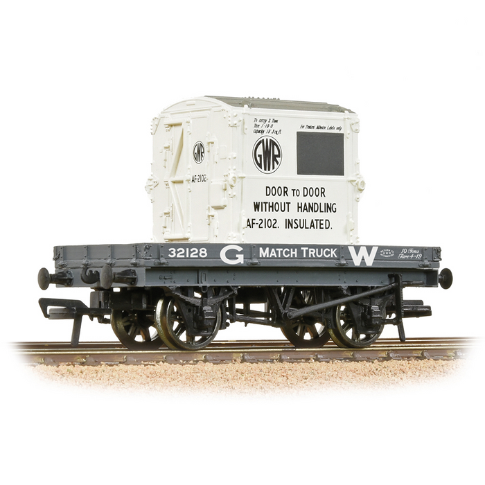 Branchline [OO] 37-480 1 Plank Wagon GWR Grey With 'GWR' AF Container [WL]