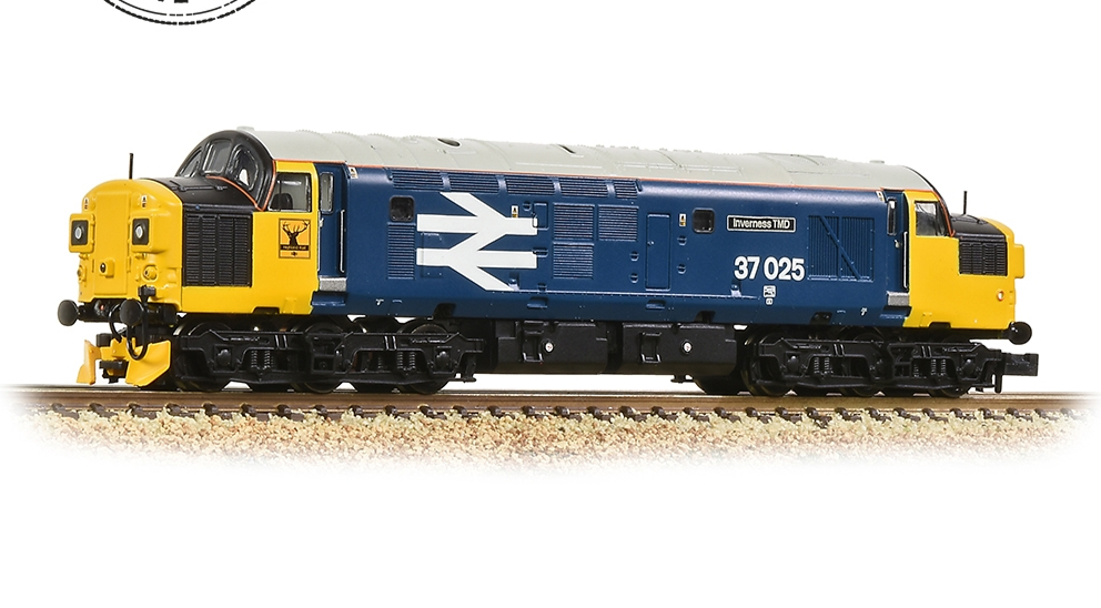 Graham Farish [N] 371-465RJ Class 37/0 37025 'Inverness TMD' BR Blue (Large Logo)