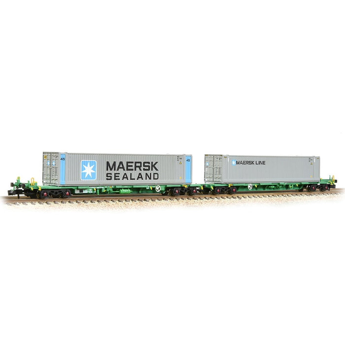 Graham Farish [N] 377-369 FIA Intermodal Bogie Wagons 'Maersk line' 45ft Containers