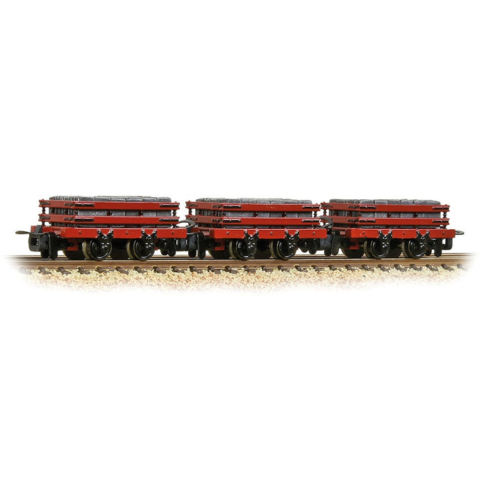 Narrow Gauge [OO-9] 393-076  Slate Wagons 3-Pack Red with Slate Load [WL]