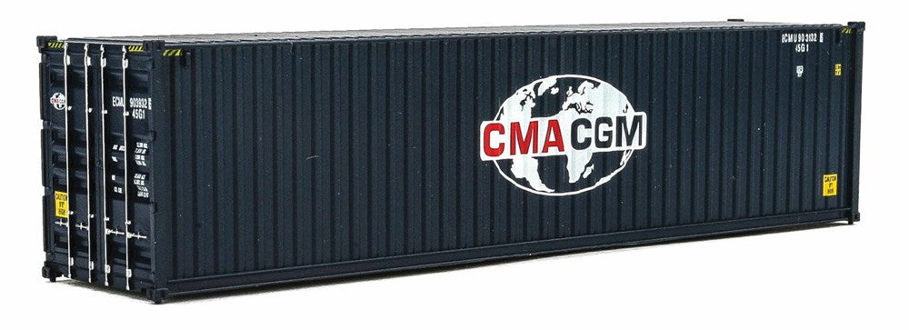 Walthers SceneMaster 949-8260 HO 40' Hi-Cube Corrugated-Side Container - CMA-CGM Globe logo