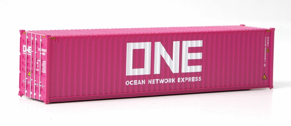 Walthers SceneMaster 949-8275 HO 40' Hi-Cube Corrugated-Side Container - Ocean Network Express - ONE Magenta