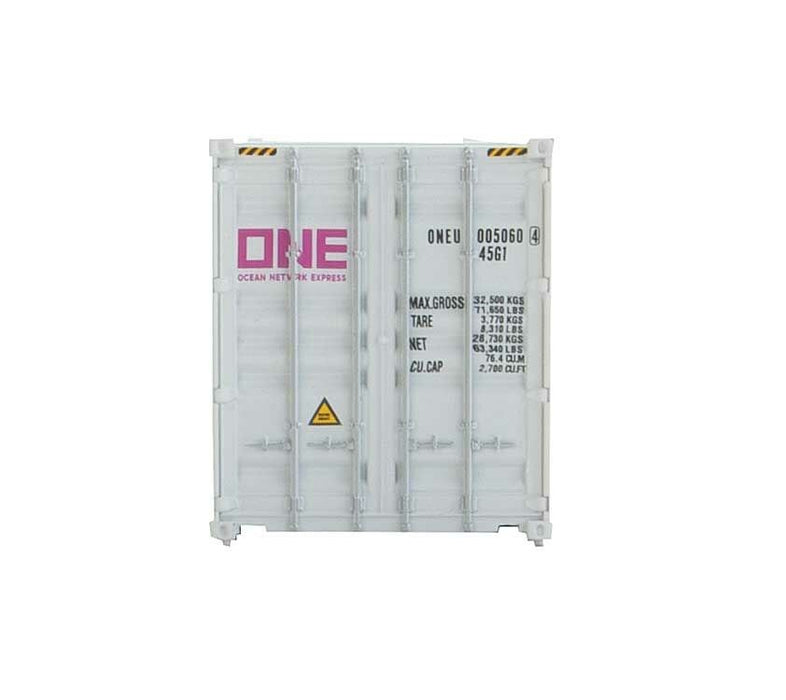 Walthers SceneMaster 949-8276 HO 40' Hi-Cube Corrugated-Side Container - Ocean Network Express - ONE White