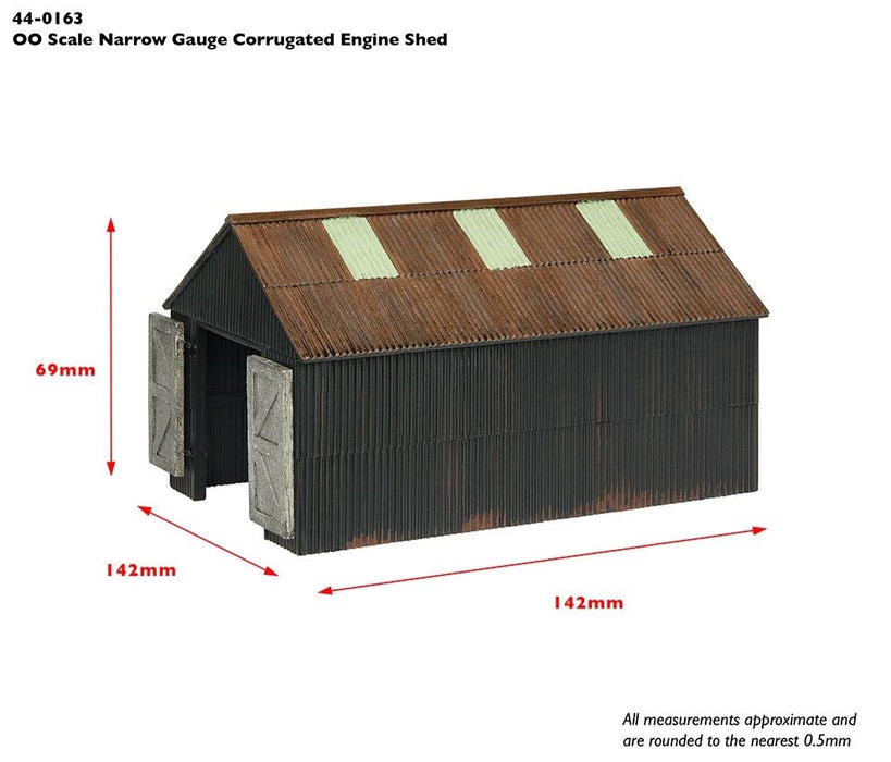 Narrow Gauge [OO-9] 44-0163 Scenecraft Corrugated Engine Shed