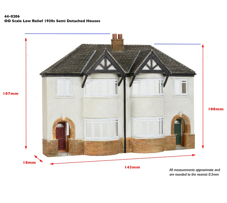 Branchline [OO] 44-0206 Scenecraft Low Relief 1930s Semi Detached Houses