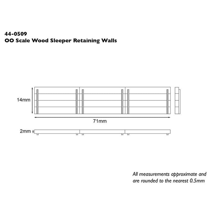 Branchline [OO] 44-0509 Scenecraft Wood Sleeper Retaining Walls