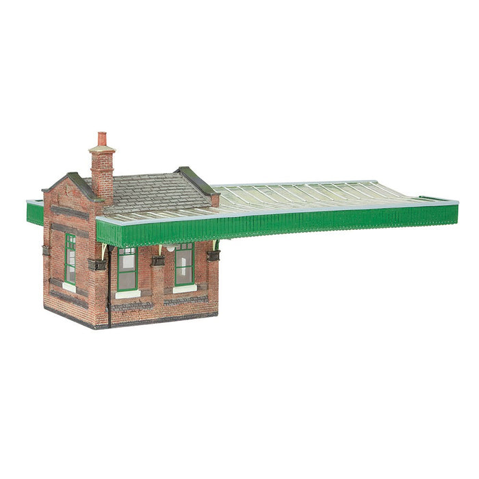 Branchline [OO] 44-117A Scenecraft Great Central Station Booking office w/Canopy Green & Cream