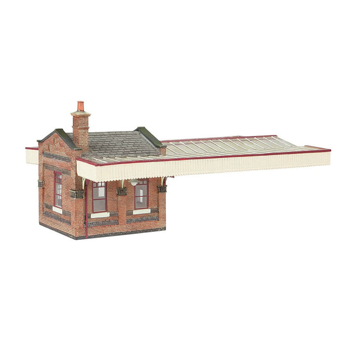 Branchline [OO] 44-117C Scenecraft Great Central Station Booking office w/Canopy Maroon & Cream