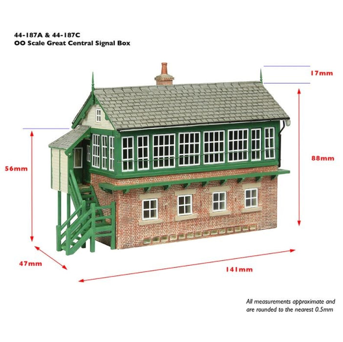 Branchline [OO] 44-187A Scenecraft Great Central Signal Box Green & Cream