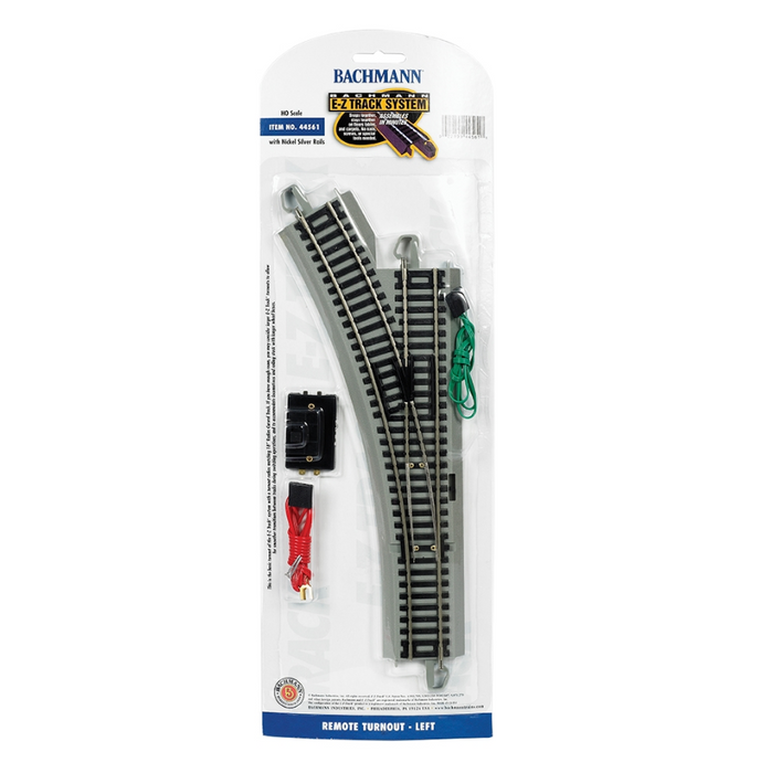 Bachmann USA 44561 [HO] Remote Turnout Left (1/card) - Nickel/Gray