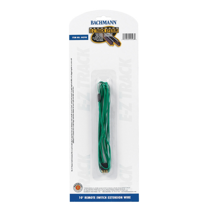 Bachmann USA 44598 [HO] Plug-in 10' Green Switch Extension Wire (1/Card)