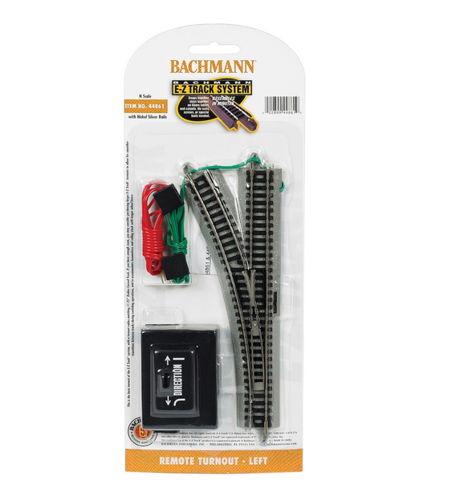 Bachmann USA 44861 [N] Remote Turnout Left (1/card) - Nickel/Gray