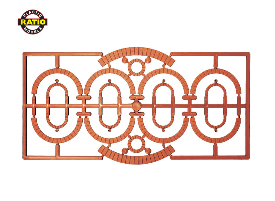 Ratio 521 OO Industrial Brick Window Arches Building Accessories pack