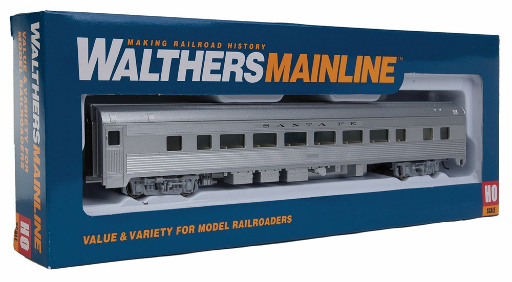 Walthers Mainline 910-30002 HO 85' Budd Large Window Coach - Santa Fe (silver)