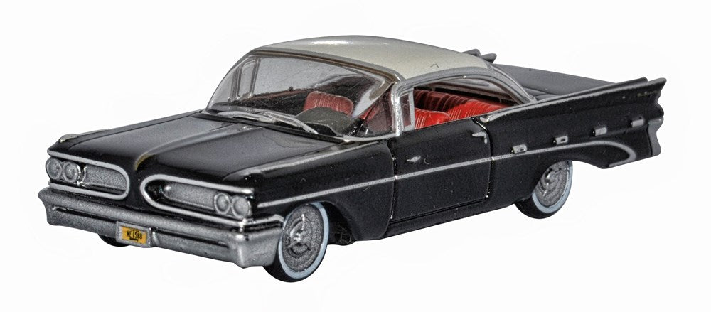 Oxford 87PB59004 1:87 1959 Pontiac Bonneville Coupe Regent Black and White