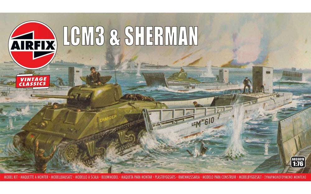 Airfix A03301V 1:76 LCM3 &amp; Sherman - Vintage Classics