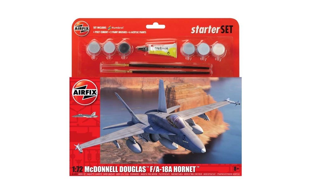 Airfix A55313 1:72 McDonnell Douglas F-18A Hornet - Large Starter Set