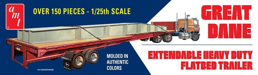 AMT 1111 1:25 Great Dane Extendable Flat Bed Trailer