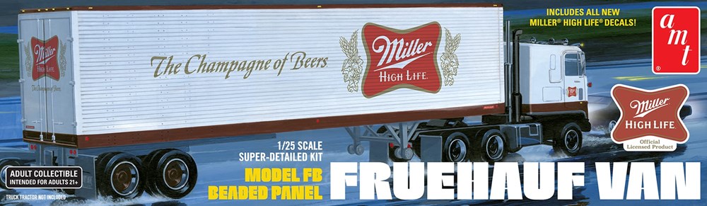 AMT 1234 1:25 Fruehauf 40' Semi Trailer (Miller Beer)