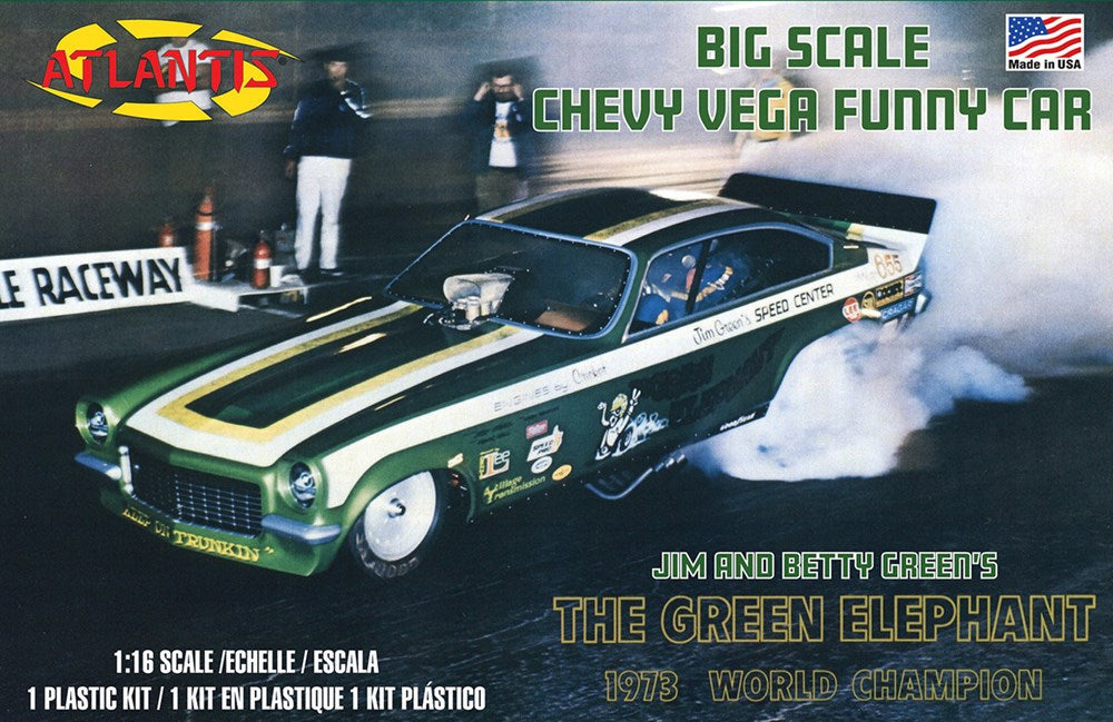 Atlantis Models H1494 1:16 'The Green Elephant' Chevy Vega Funny Car
