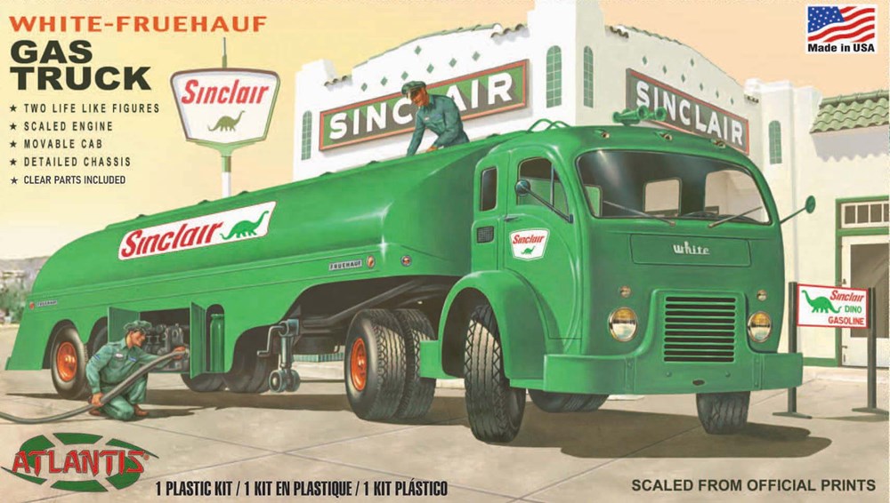 Atlantis Models H1402 1:48 Vintage White-Fruehauf Gas Truck - Sinclair