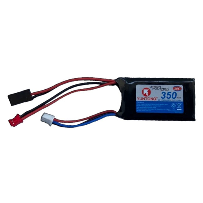 7.4v 350mAh 2s 30C Lipo Battery with Servo plug for Charging. 55x31x8mm. Suits Axial SCX24
