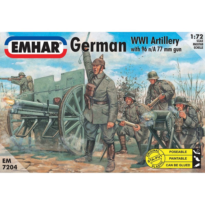 Emhar 7204 1:72 German Artillery WWI Figs & Cannon